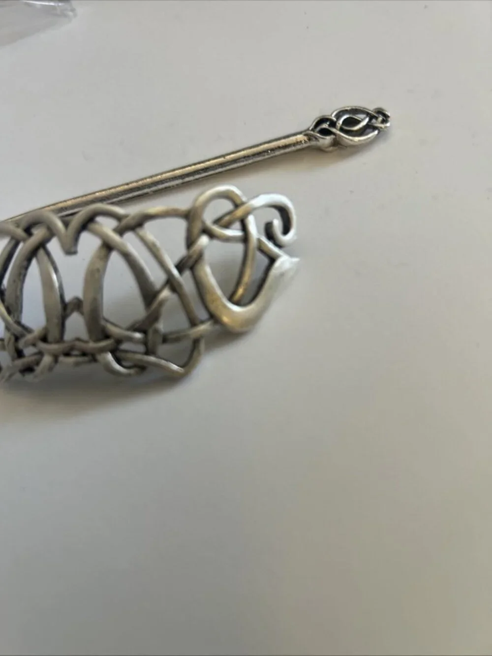 Celtic Hair Barrette Clip Tangled Silver Zinc Alloy Medieval Knot Design New